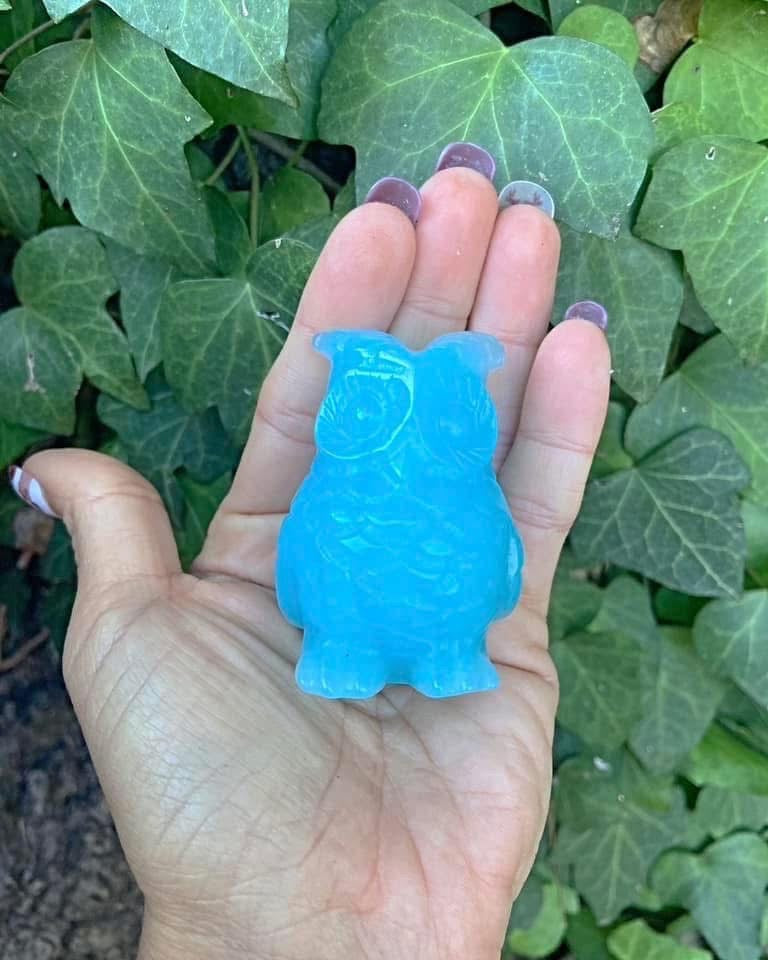 Blue Aventurine Owl