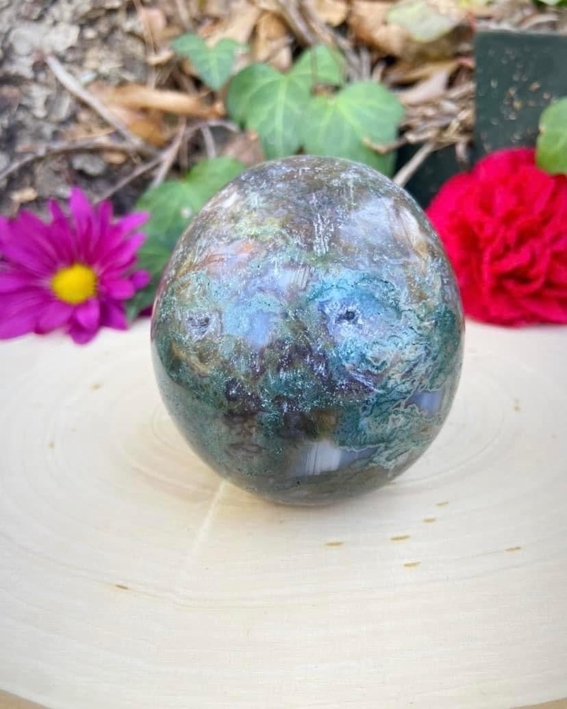 Moss Agate Skull