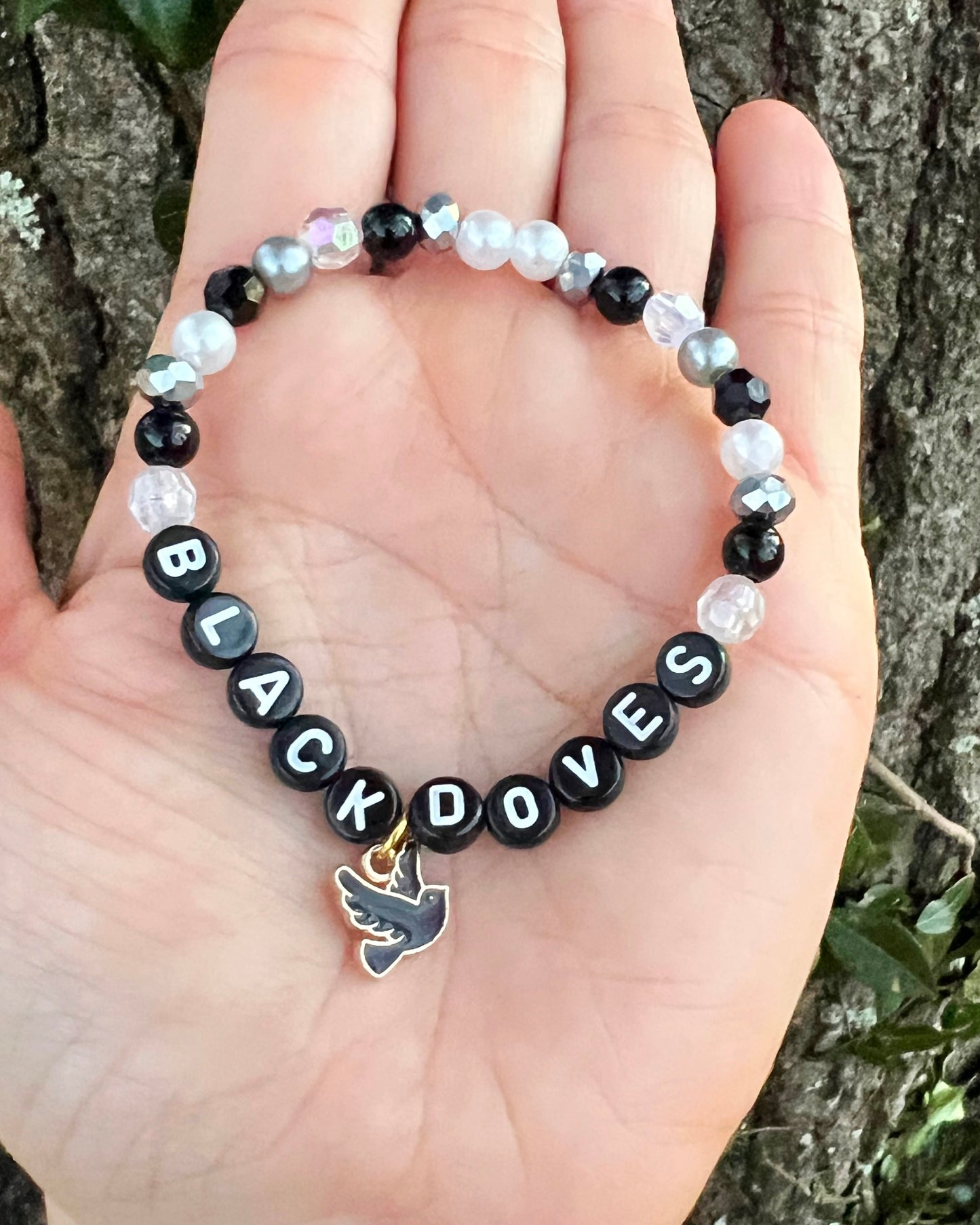 White Roses Black Doves Bracelets