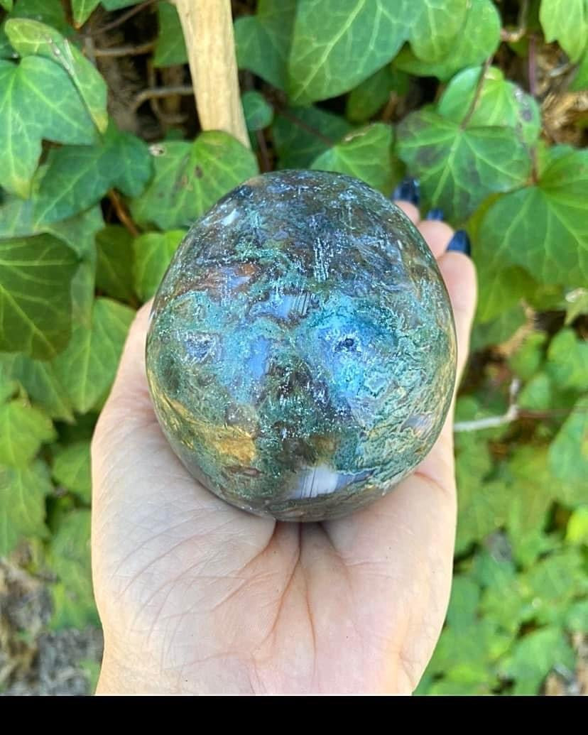 Moss Agate Skull