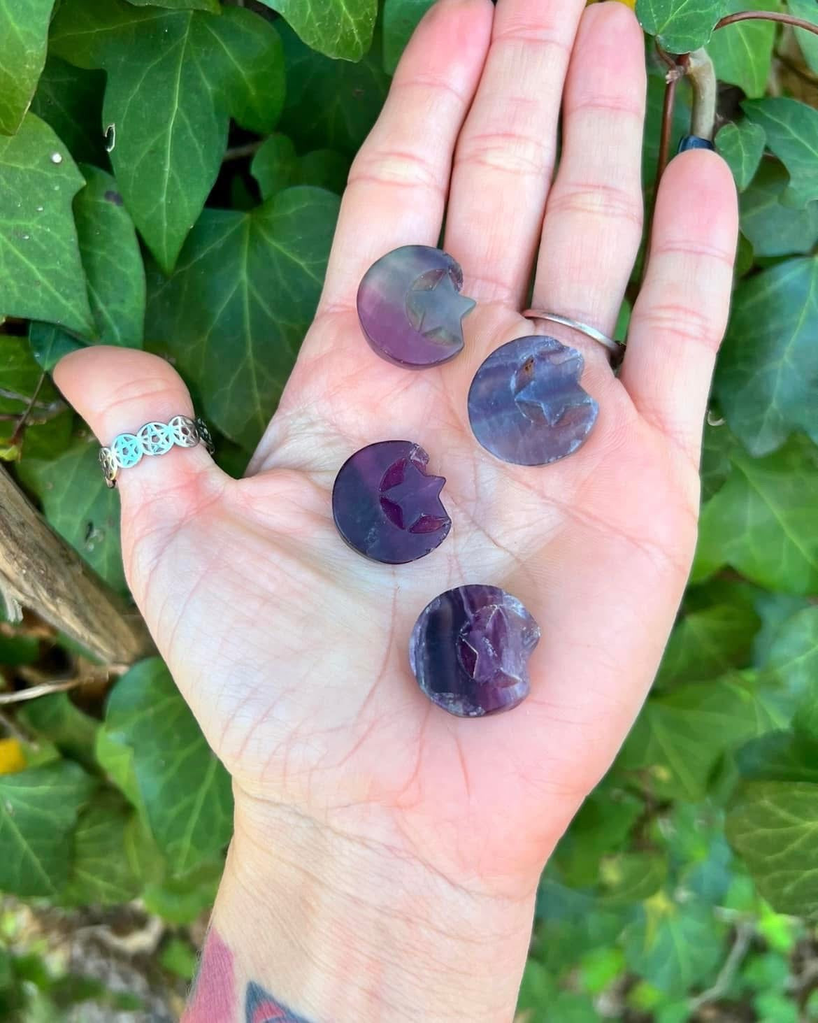 Fluorite Moon and Stars
