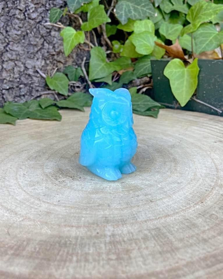 Blue Aventurine Owl