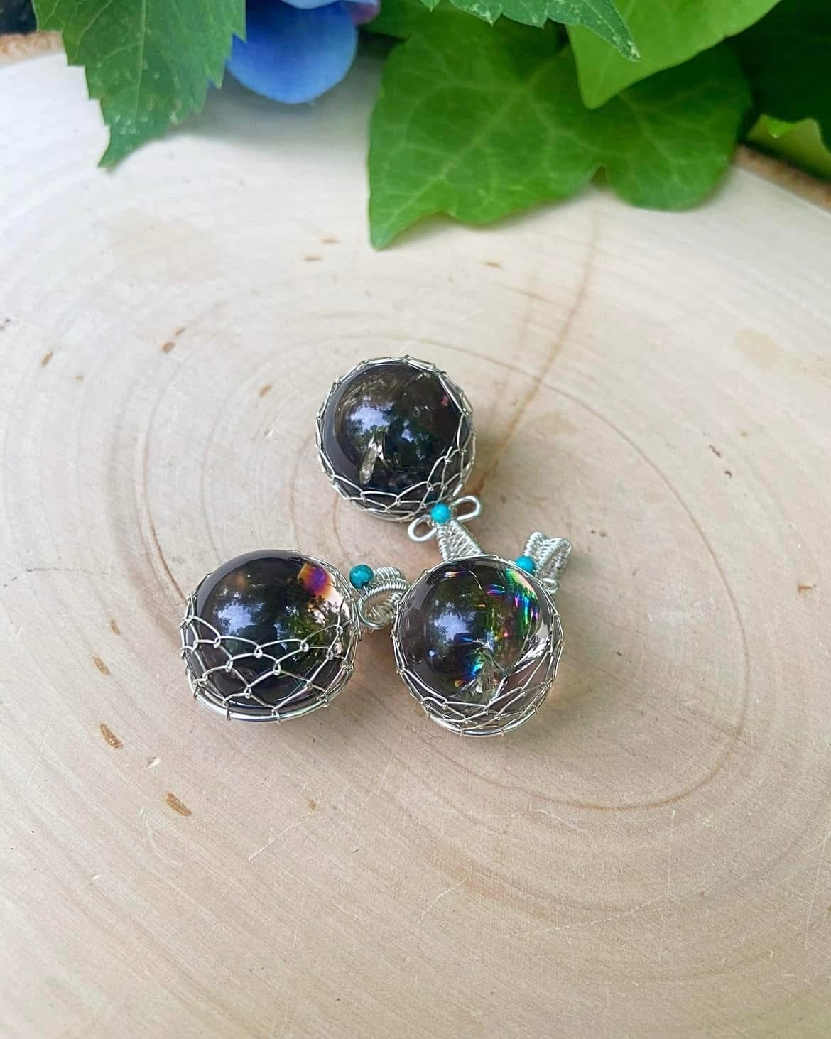 Smoky Quartz Pendants (with rainbows)