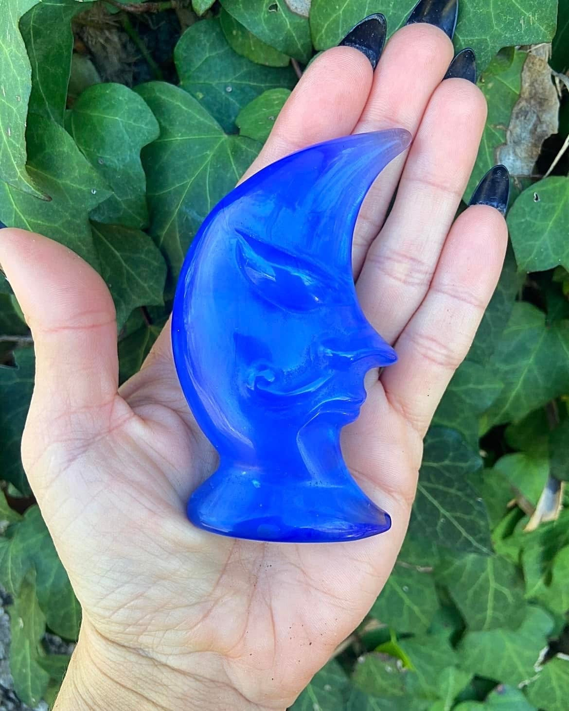 Blue Opalite Moon Face