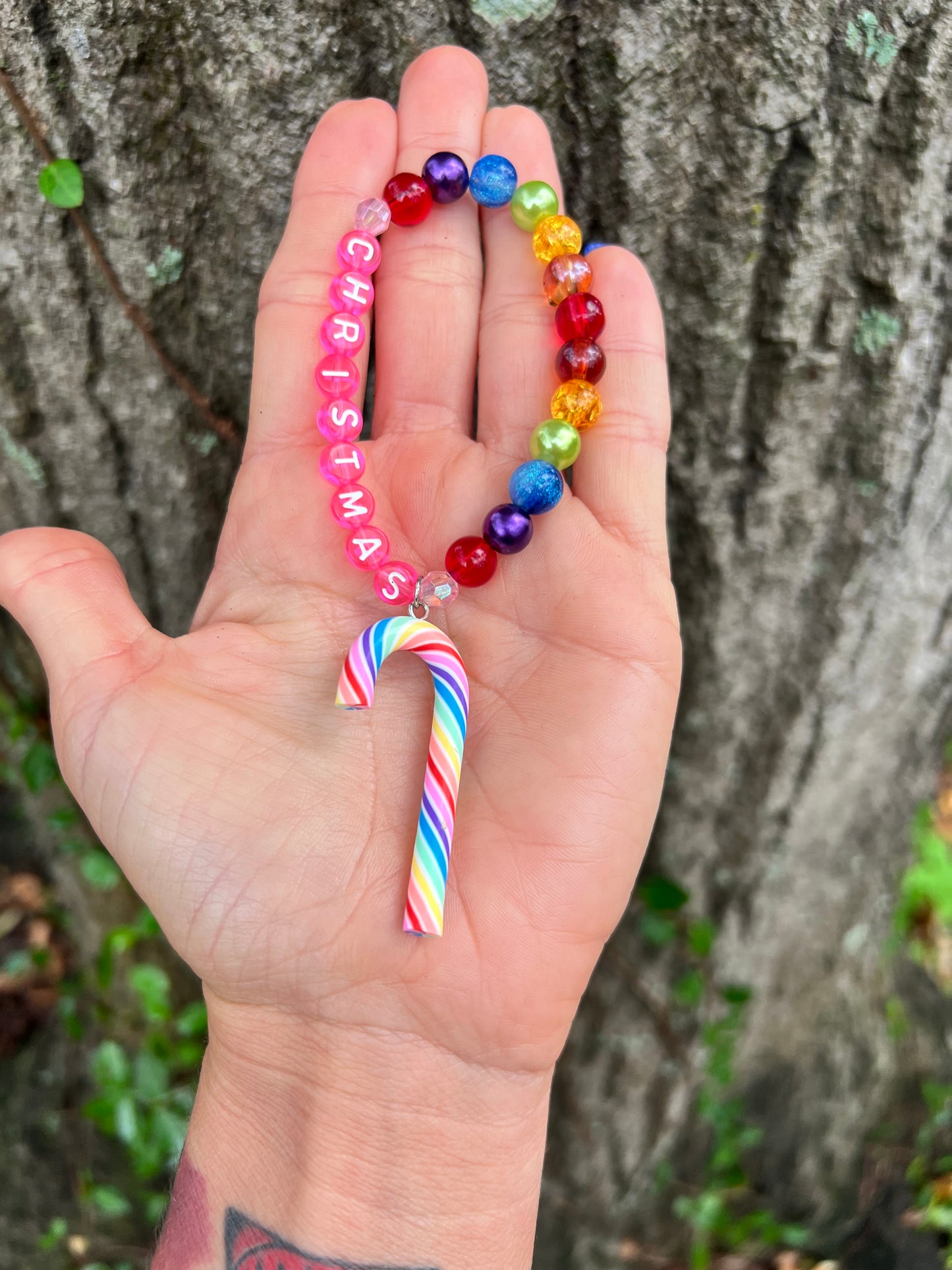 Pink Candy Cane Bracelet