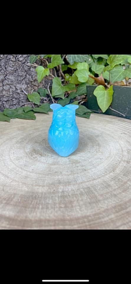 Blue Aventurine Owl