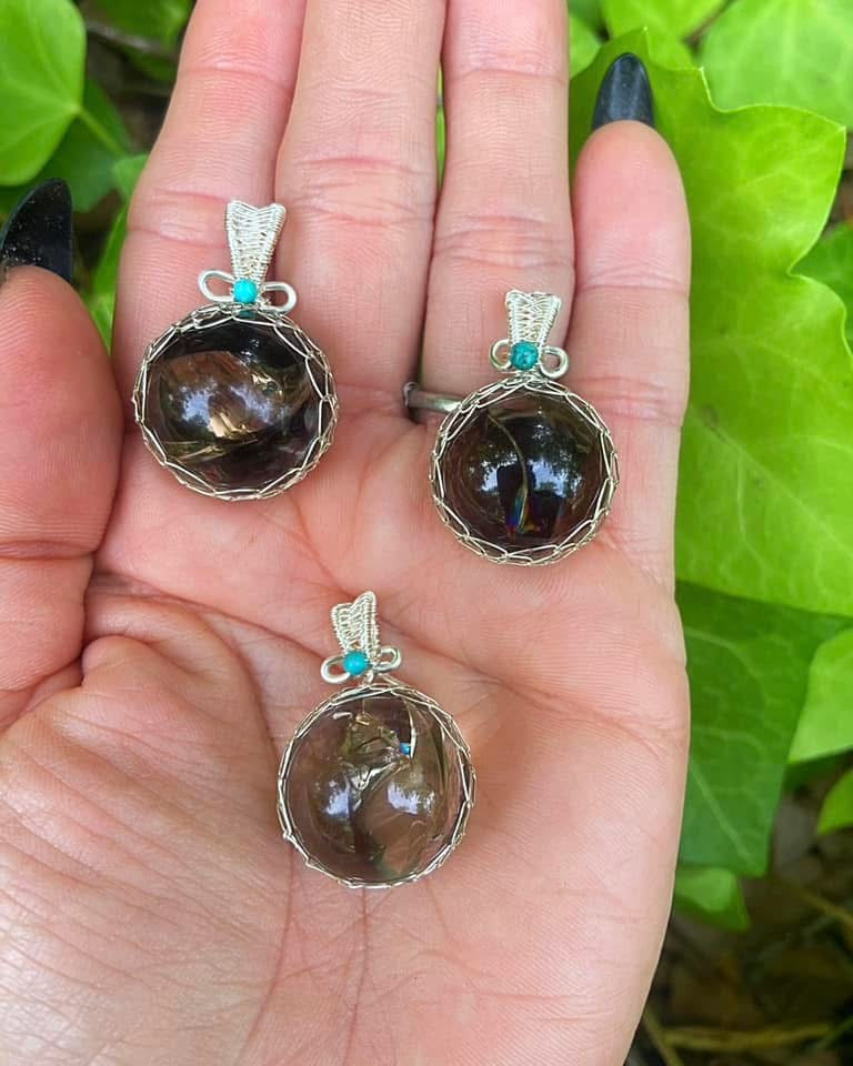 Smoky Quartz Pendants (with rainbows)