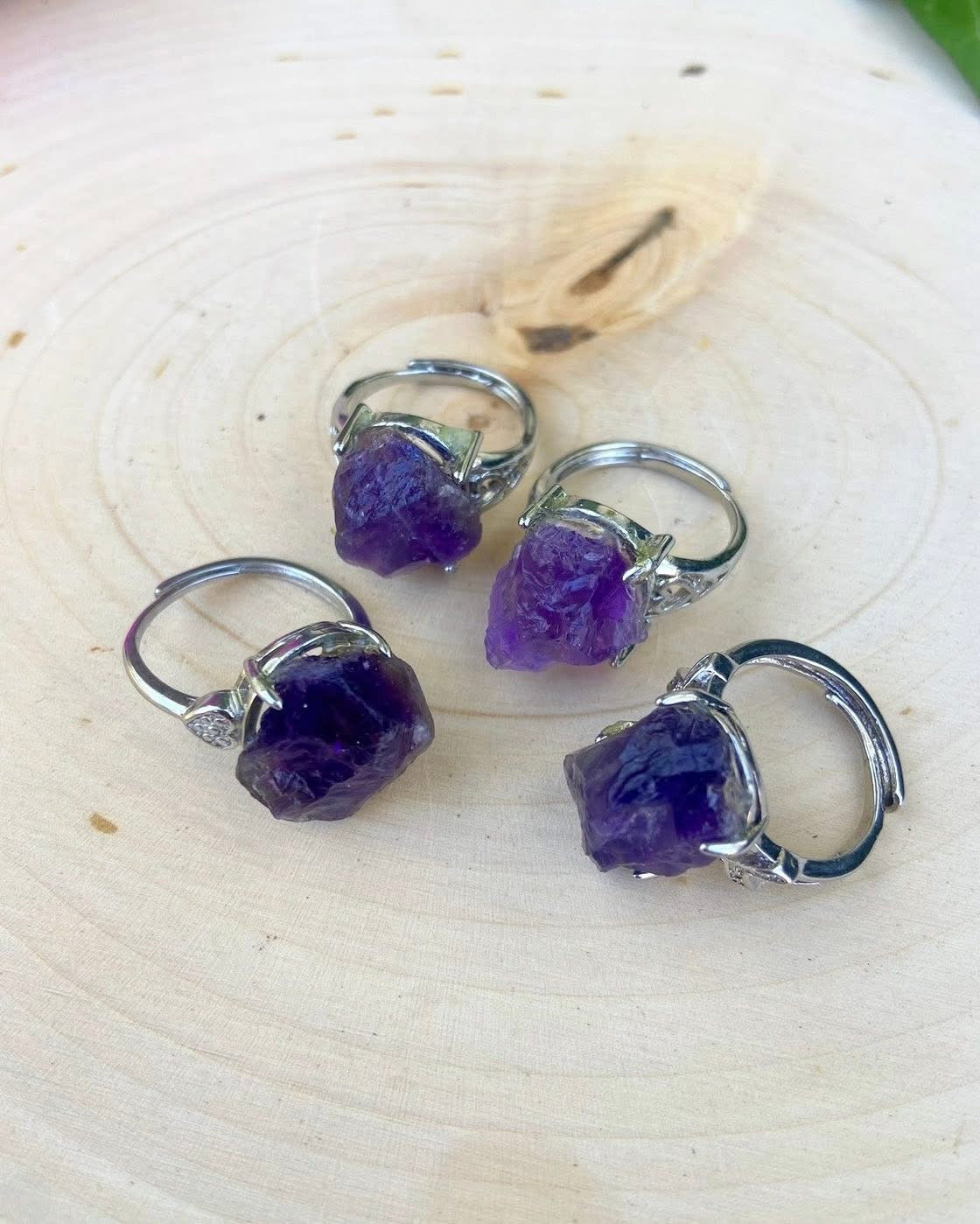 Raw Amethyst Rings