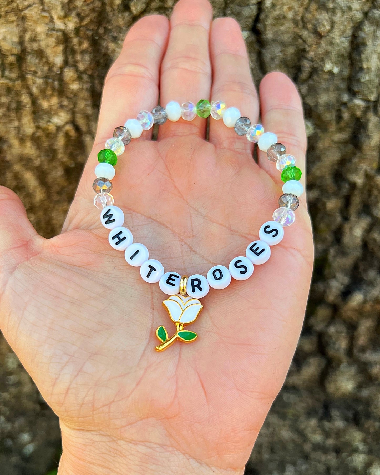 White Roses, Black Doves Bracelets