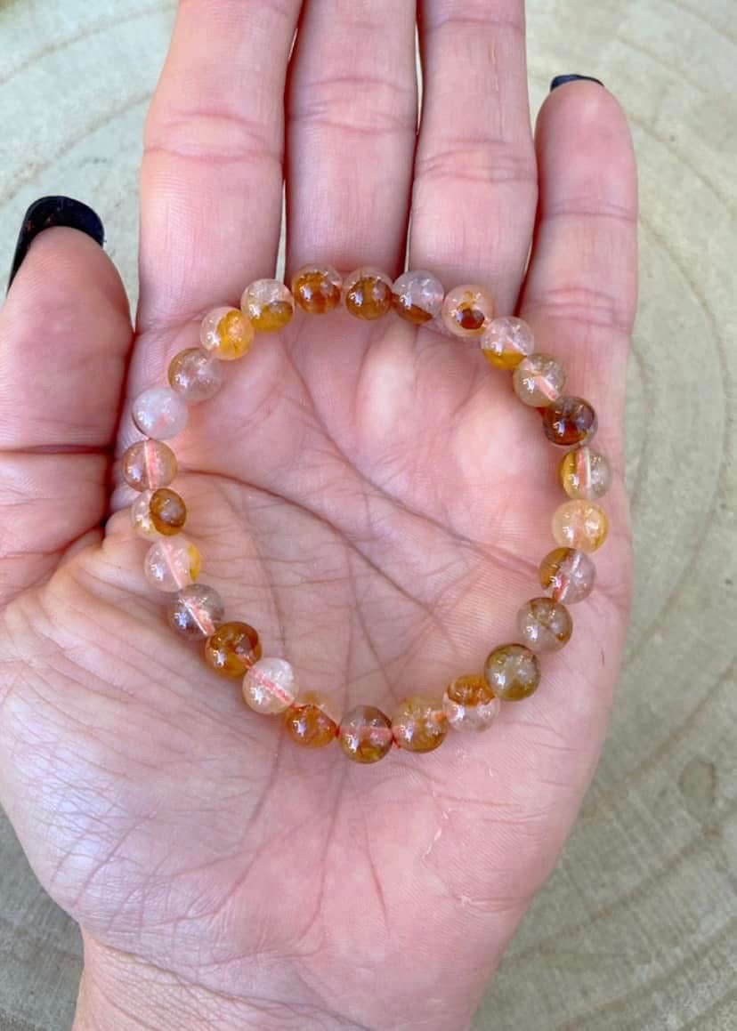 Golden Healer and Fire Quartz Bracelets 6mm