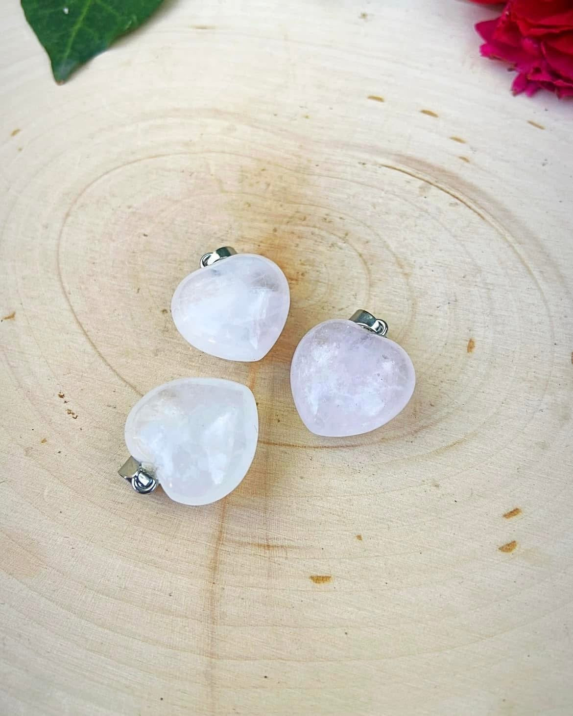 Clear Quartz Heart Pendants