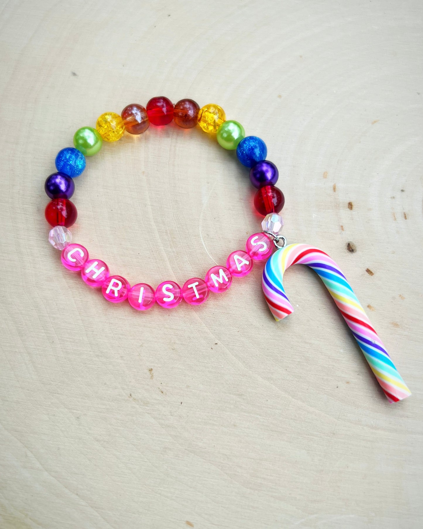 Pink Candy Cane Bracelet