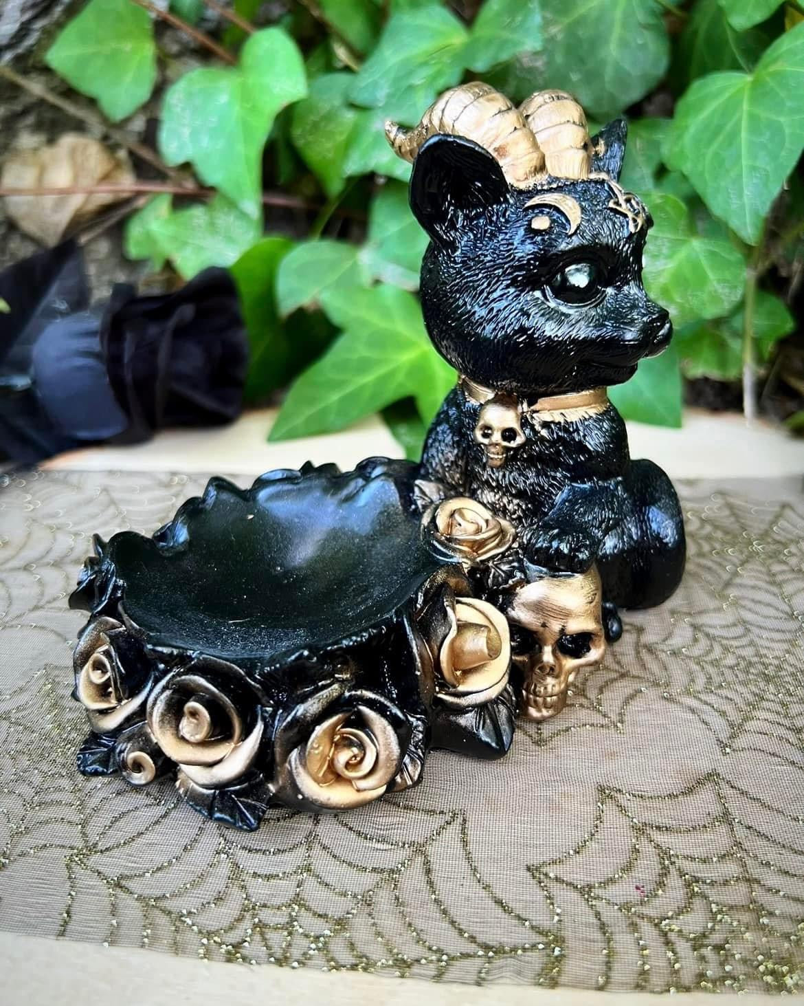 Horned Crystal Cat Sphere Stand