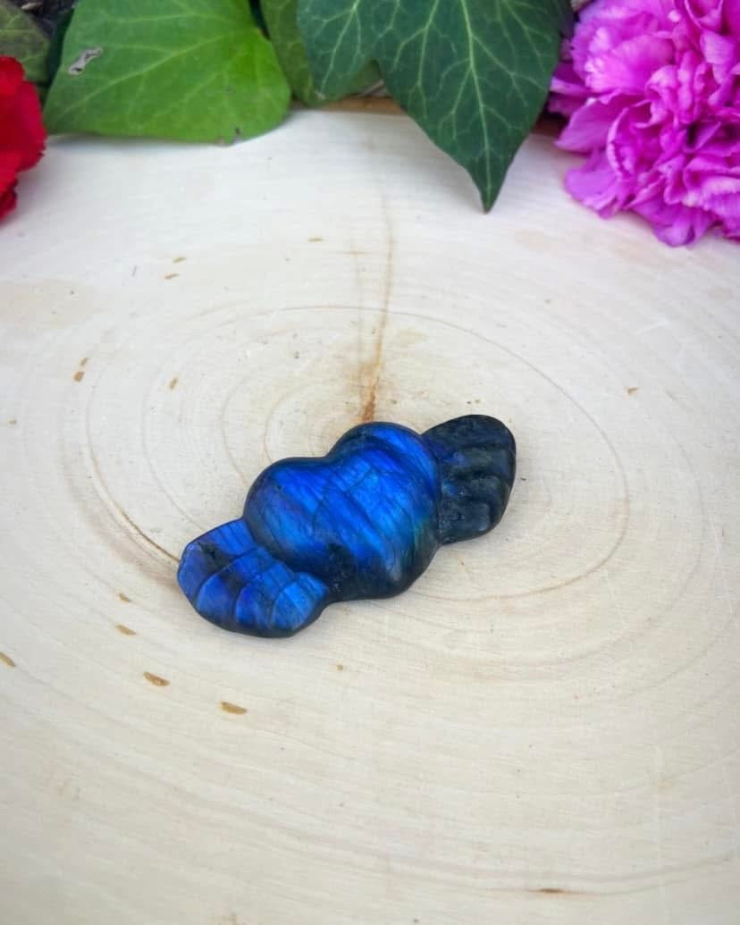 Labradorite Heart with Wings