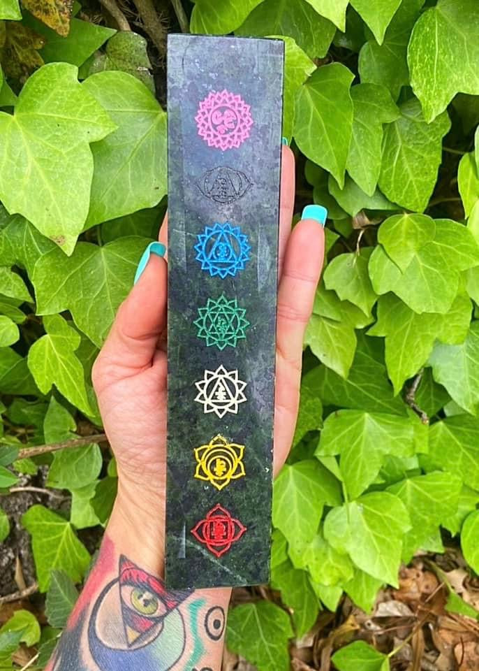 Seven Chakras Jade Stone Stick