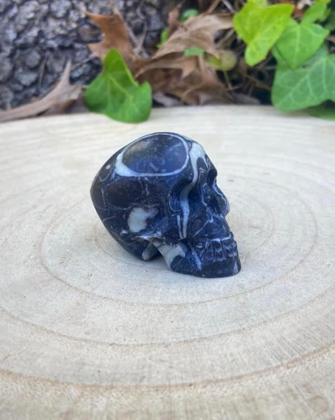 Zebra Jasper Skull