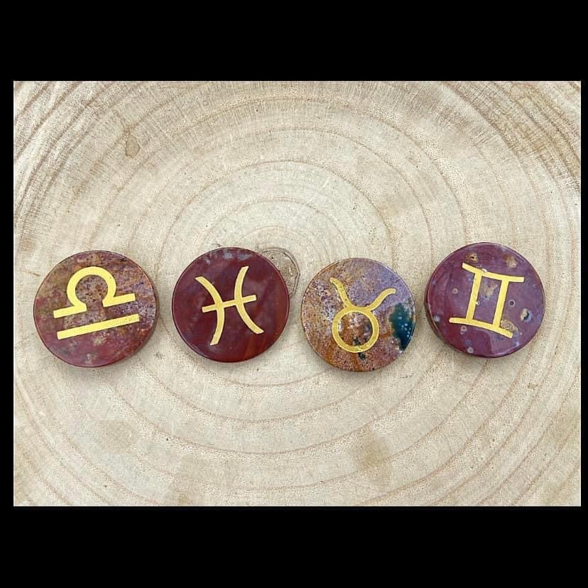 Ocean Jasper Zodiac Discs