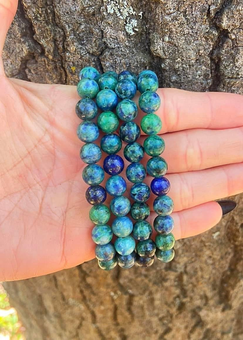 Lapis Lazuli and Phoenix Stone Bracelets 8mm