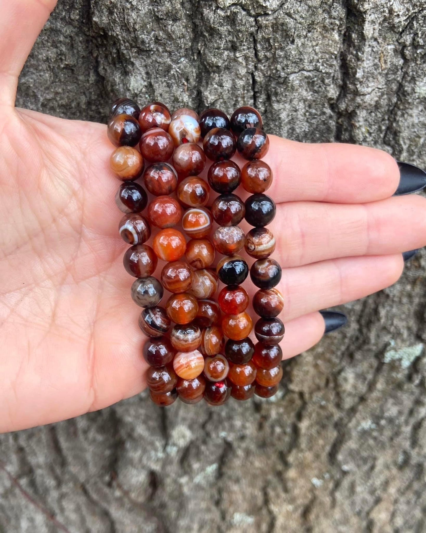 Red Banded Agate Bracelets 8mm