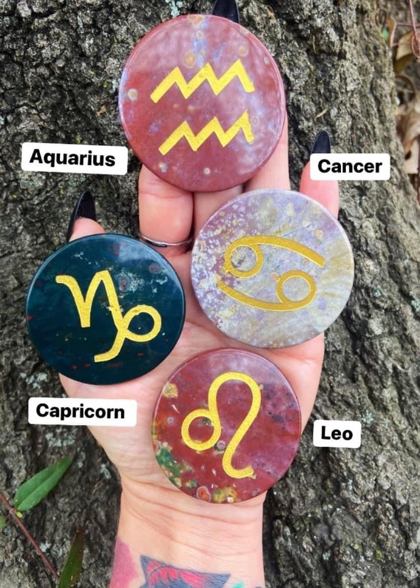 Ocean Jasper Zodiac Discs