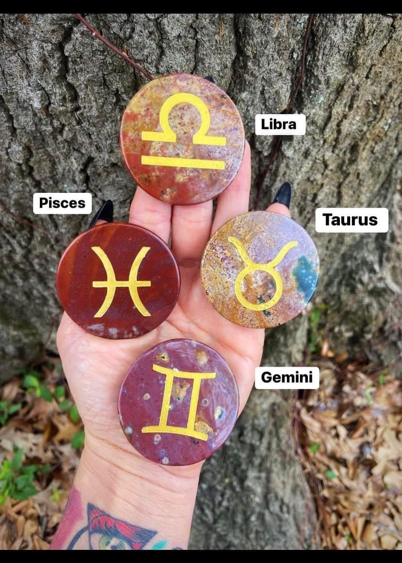 Ocean Jasper Zodiac Discs