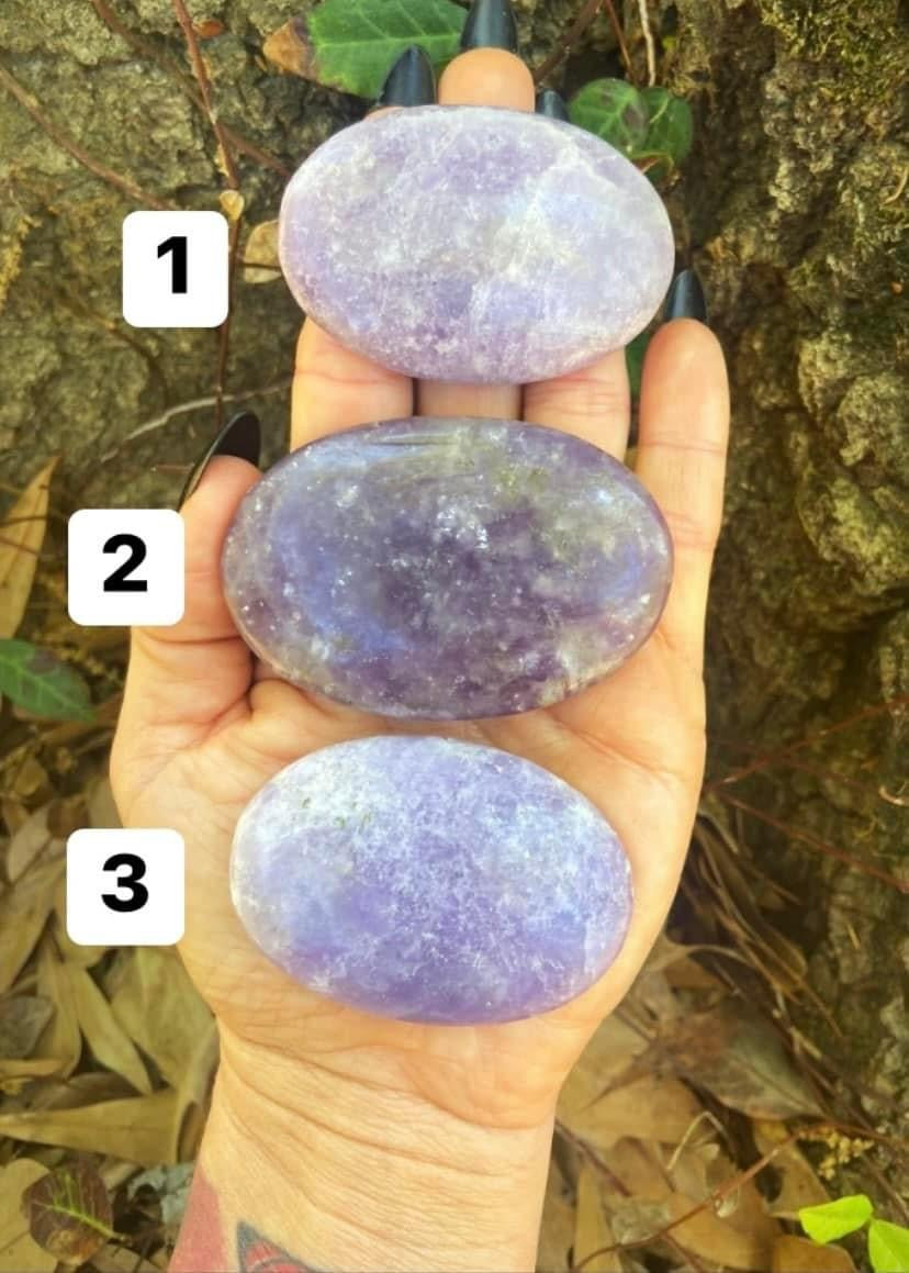 Lepidolite Palm Stones