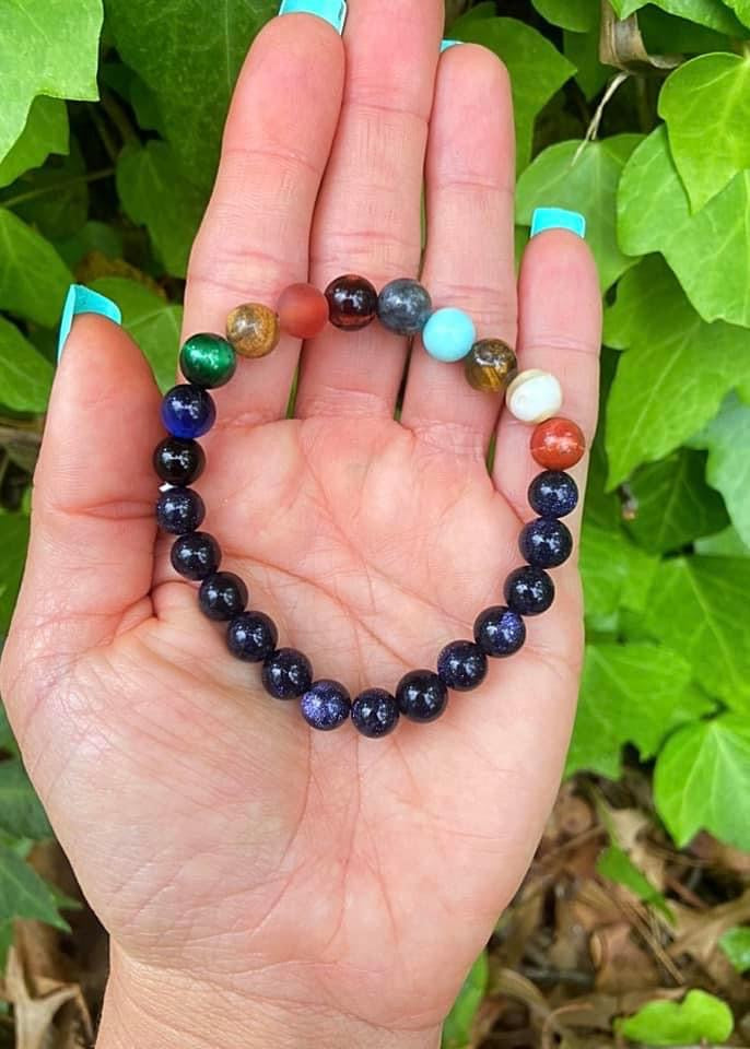 Blue Sandstone Galaxy Bracelets 8mm