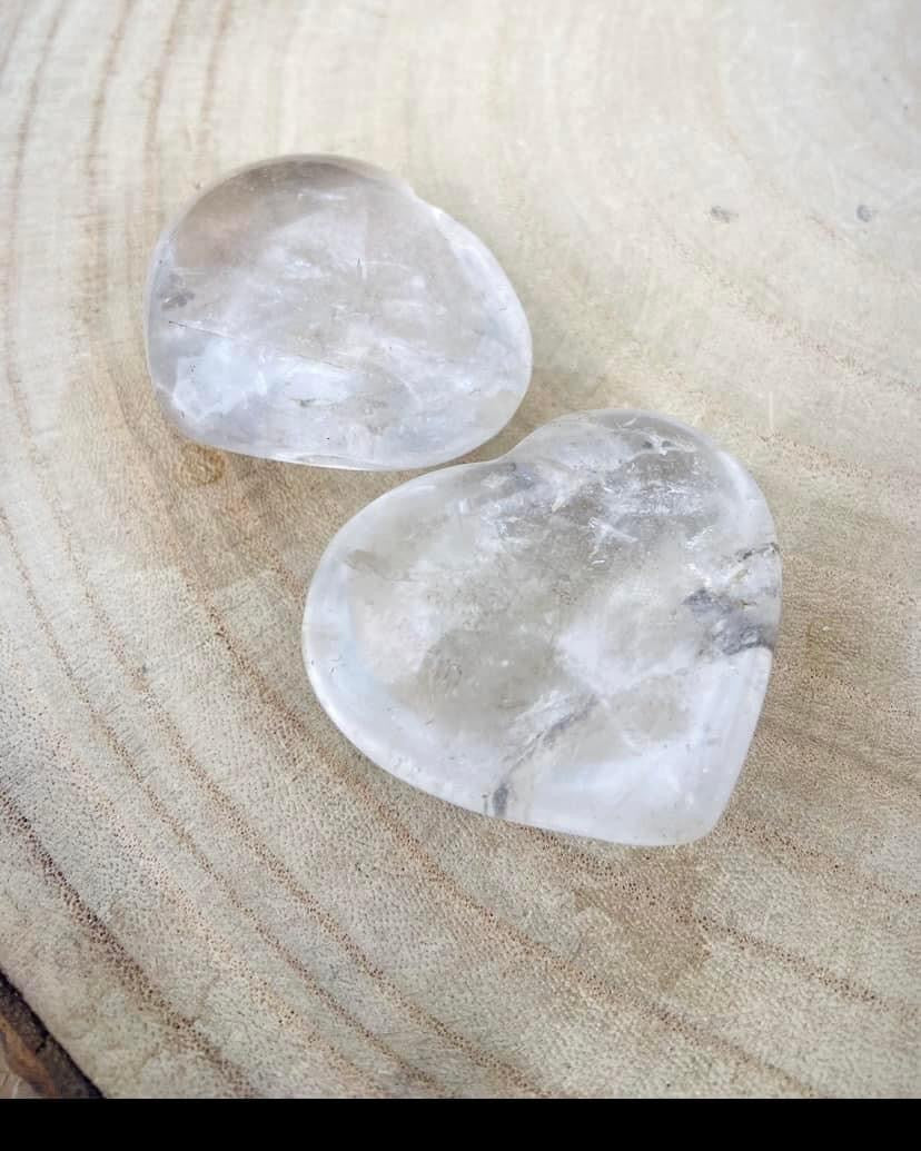 Clear Quartz Crystal Hearts