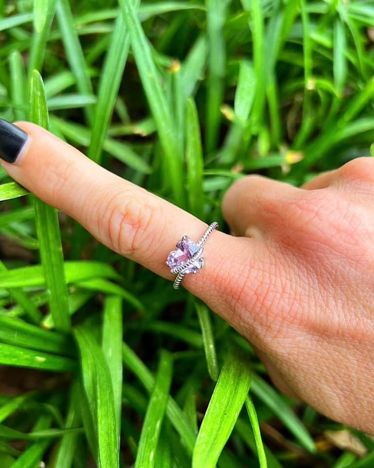 Amethyst Heart Rings