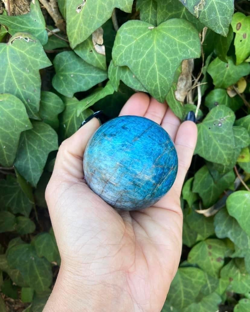 Blue Apatite Sphere