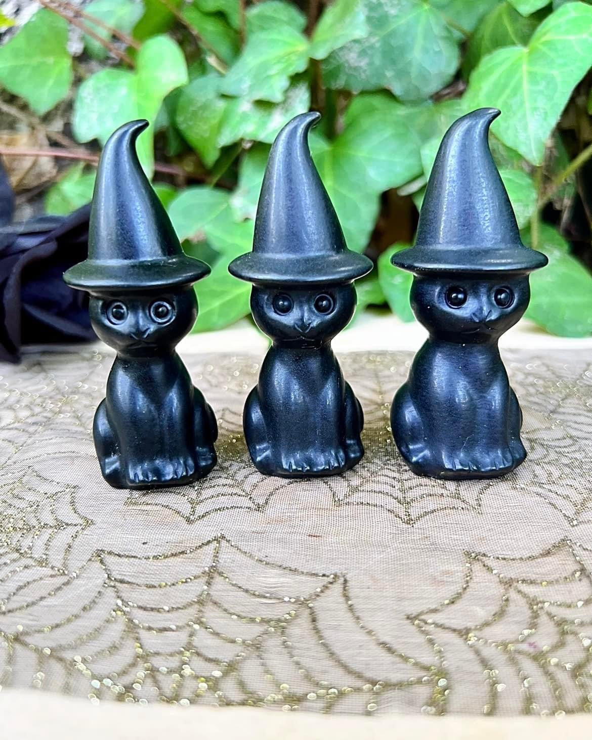 Black Obsidian Witch Cats