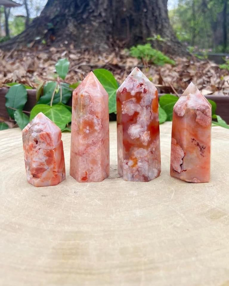 Carnelian Flower Agate Towers