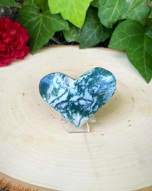 Moss Agate Heart