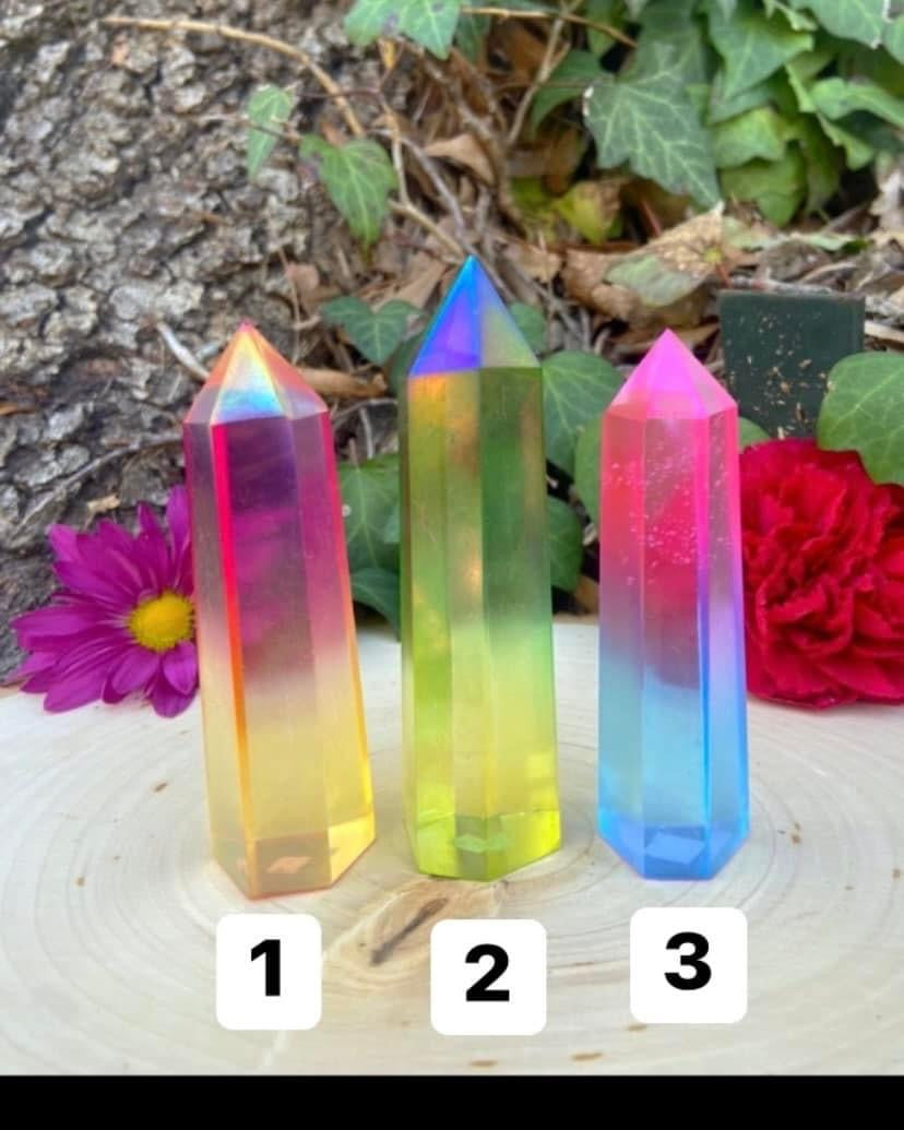 Aura Quartz Crystal Towers