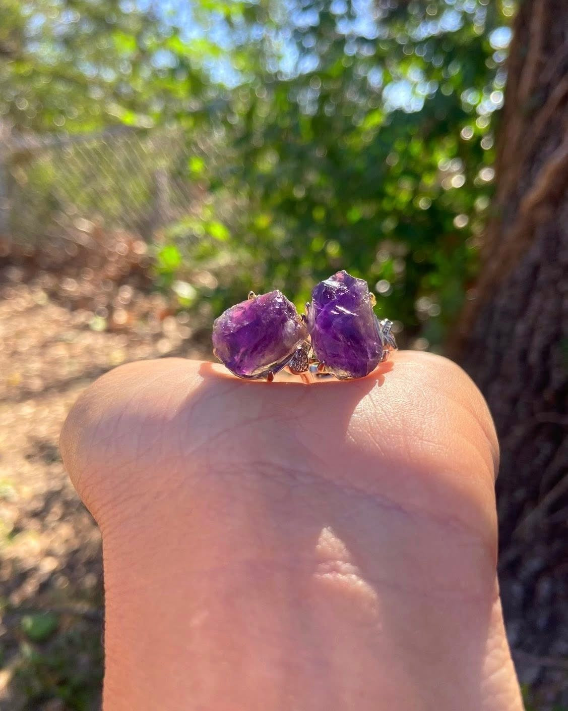 Raw Amethyst Rings