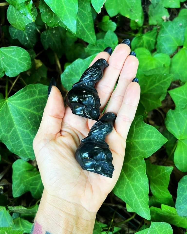 Black Obsidian Skulls