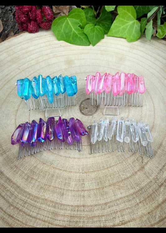 Aura Quartz Hairpins