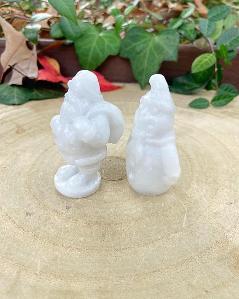 White Jade Santa and Snowman