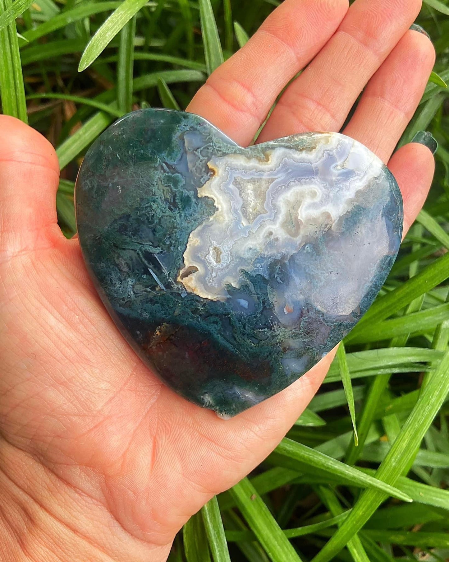 Moss Agate Heart