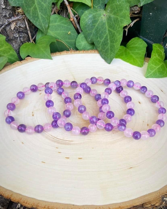 Rose Quartz and Amethyst Bracelets 8mm