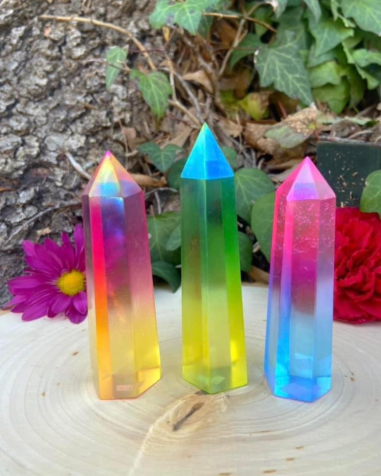 Aura Quartz Crystal Towers