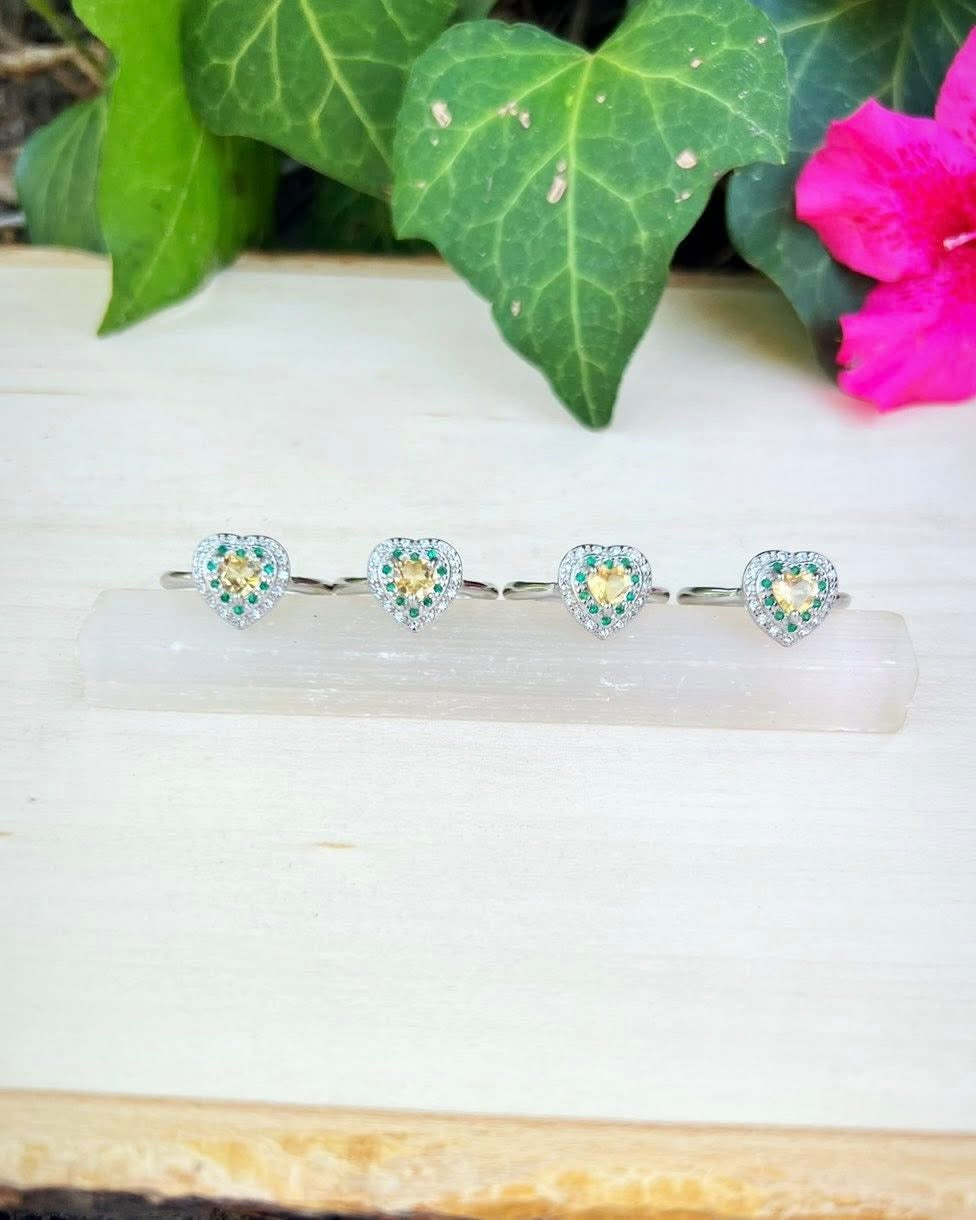 Citrine Heart Rings