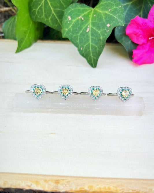 Citrine Heart Rings