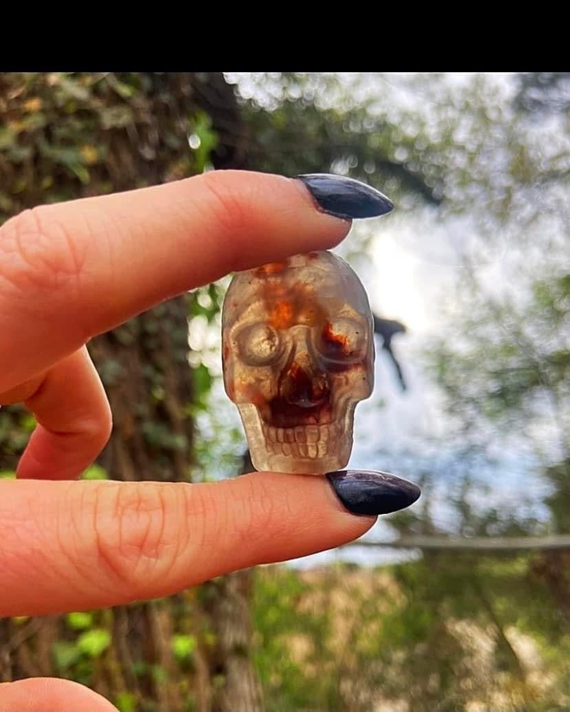 Fire Quartz Skull