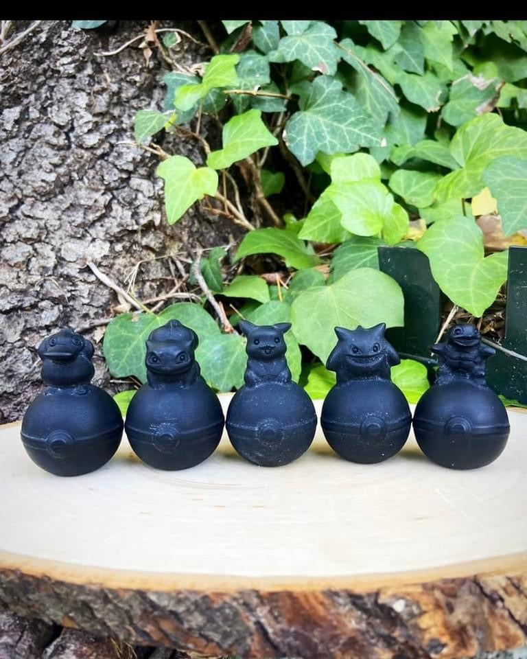 Black Obsidian Pokémon Carvings