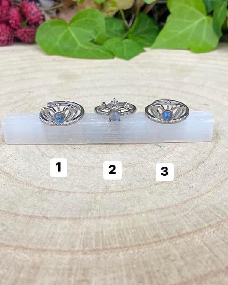 Labradorite Crown Rings