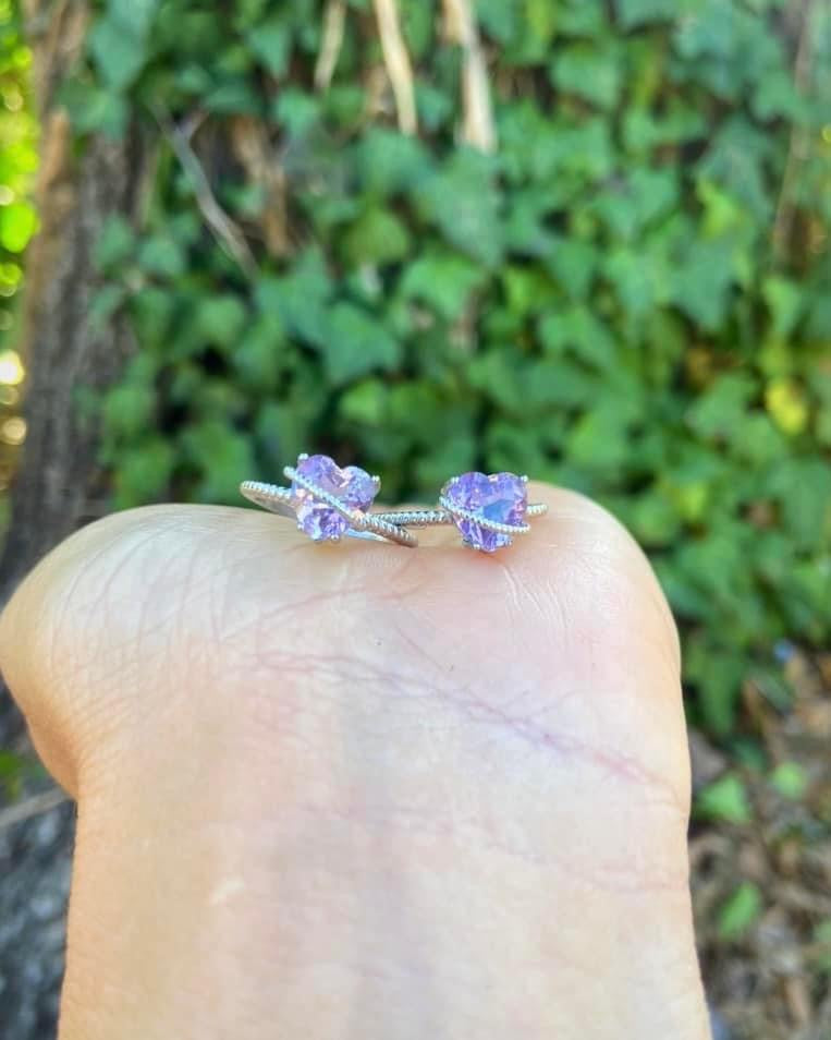 Amethyst Heart Rings