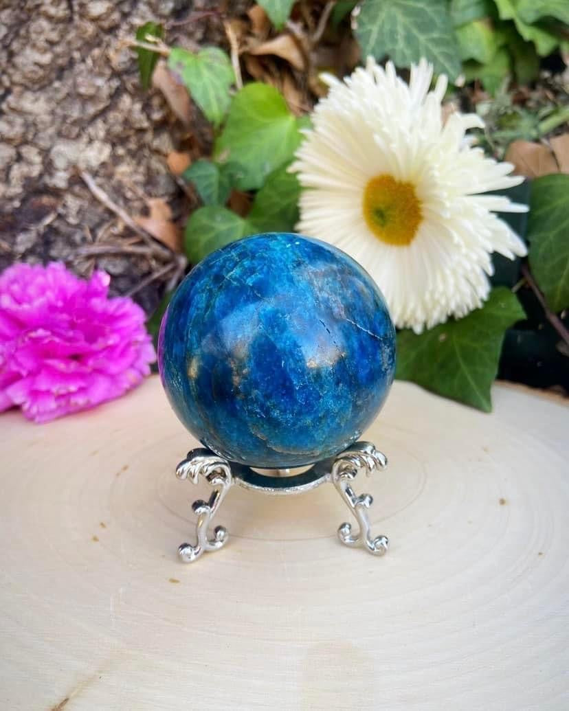 Blue Apatite Sphere