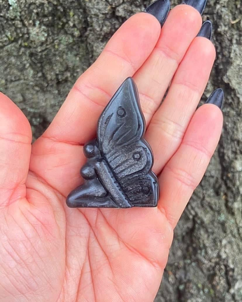 Silver Sheen Obsidian Fairy