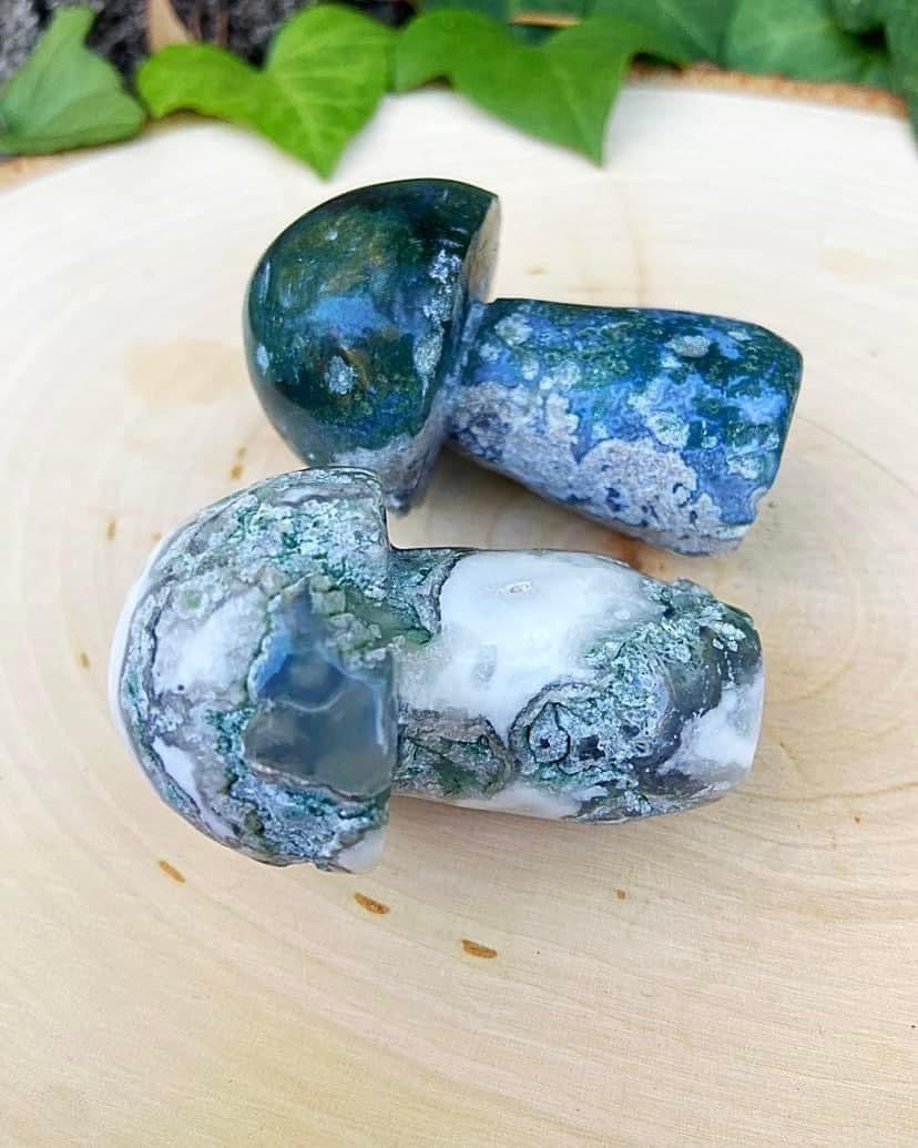 Moss Agate Mushrooms